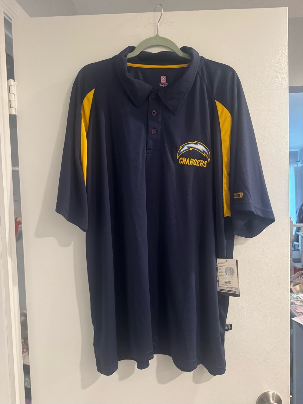 Official NFL Los Angeles Chargers Polo Shirt Men's Size 3XL w/ Embroidered Logo